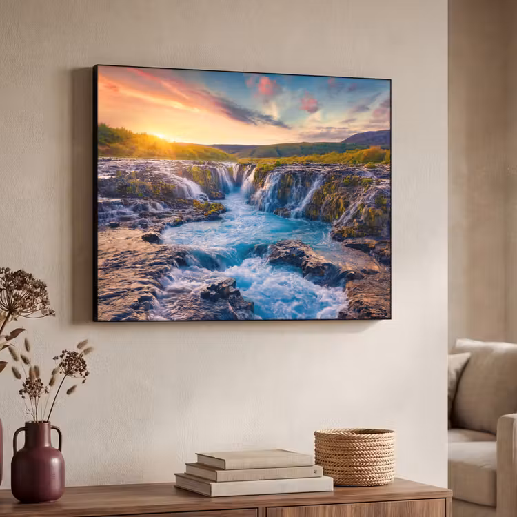 Art Frame - Waterval - Planten - Mos - Landschap - Zonsondergang - Rots — 4