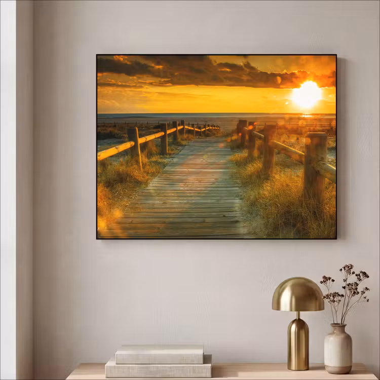 Art Frame - Zon - Strand - Duin - Horizon - Gras - Pad - Oranje — 3