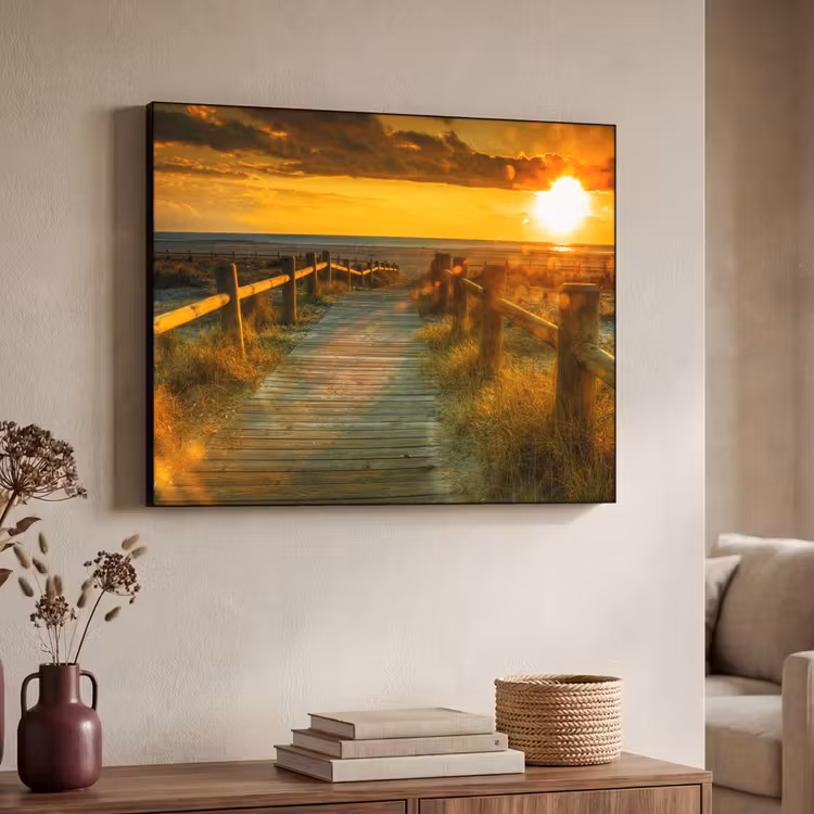 Art Frame - Zon - Strand - Duin - Horizon - Gras - Pad - Oranje — 4