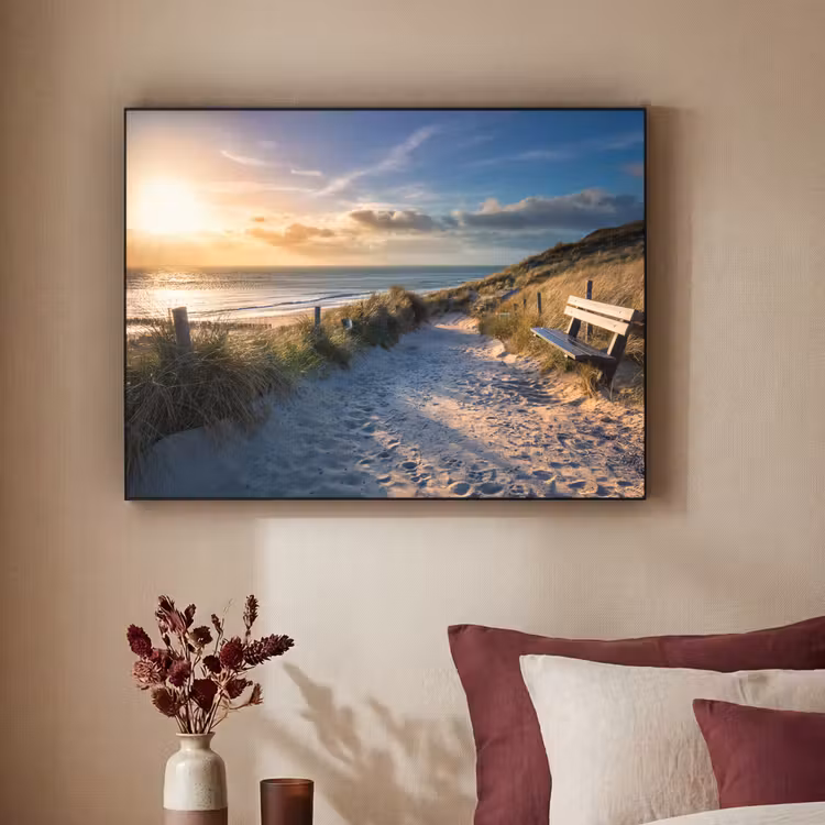 Art Frame - Zonsondergang - Strand - Duin - Gras - Bank — 2