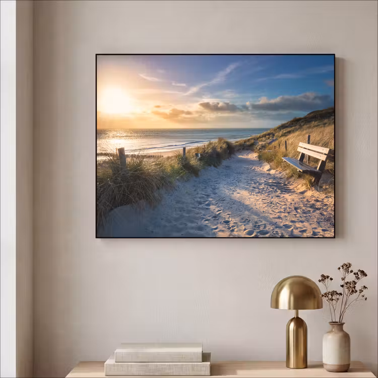 Art Frame - Zonsondergang - Strand - Duin - Gras - Bank — 3