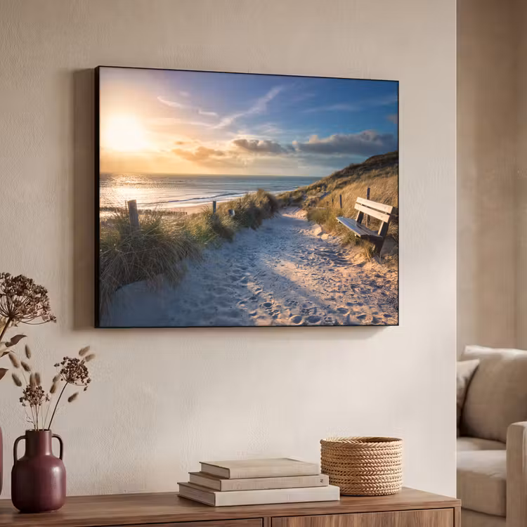 Art Frame - Zonsondergang - Strand - Duin - Gras - Bank — 4