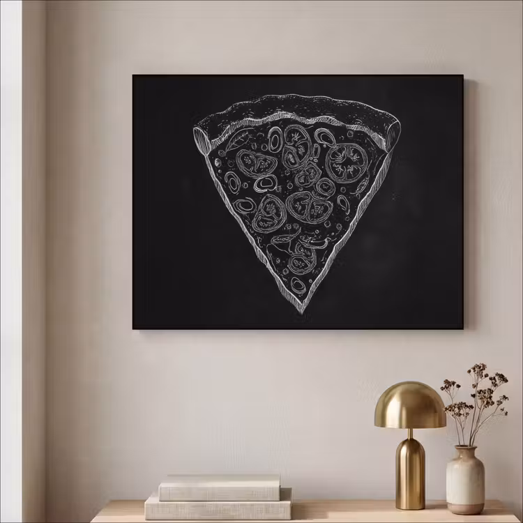 Art Frame - Pizzapunt - Toppings - Krijttekening — 3