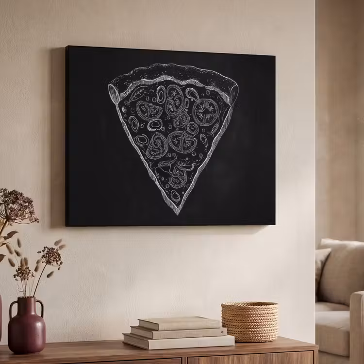 Art Frame - Pizzapunt - Toppings - Krijttekening — 4