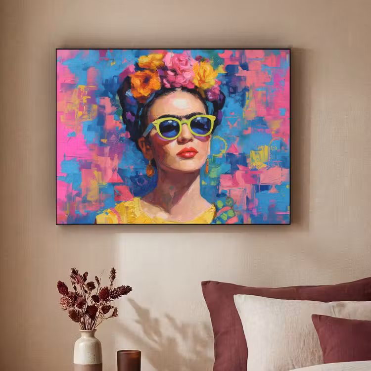 Art Frame - Vrolijk portret - Vrouw - Bloemenkroon — 2