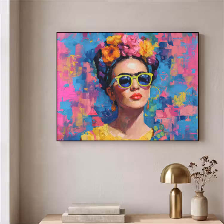 Art Frame - Vrolijk portret - Vrouw - Bloemenkroon — 3