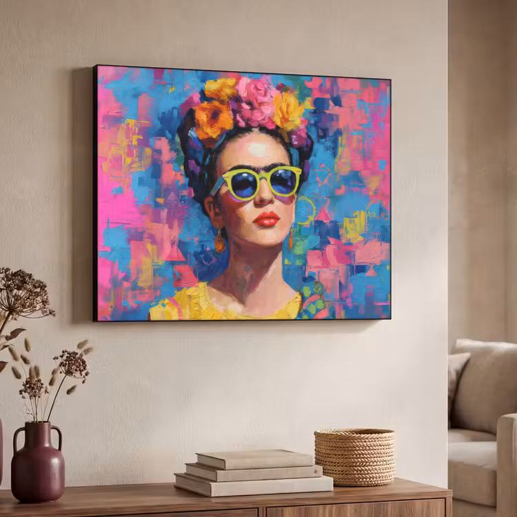 Art Frame - Vrolijk portret - Vrouw - Bloemenkroon — 4
