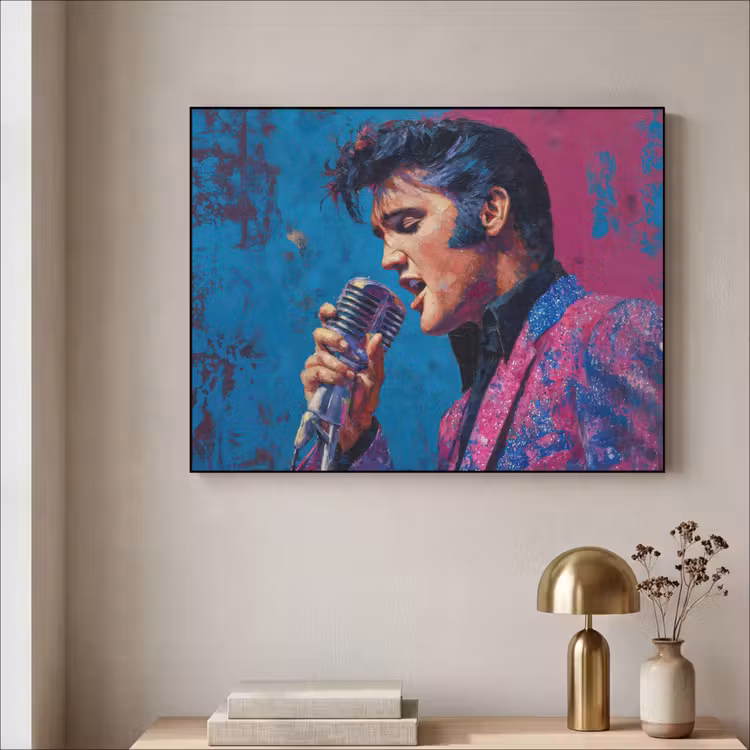 Art Frame - Zingende man - Glitterjas - Microfoon — 3