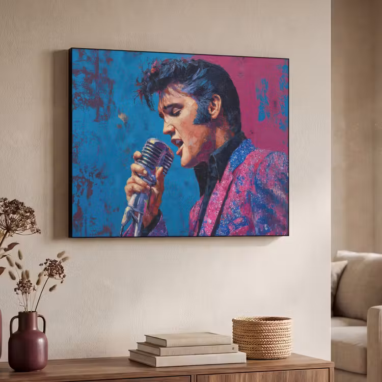 Art Frame - Zingende man - Glitterjas - Microfoon — 4