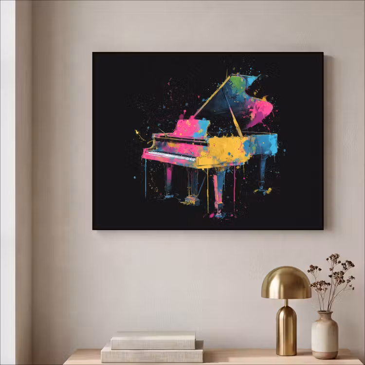 Art Frame - Piano - Kleurrijk - Verf - Modern — 3