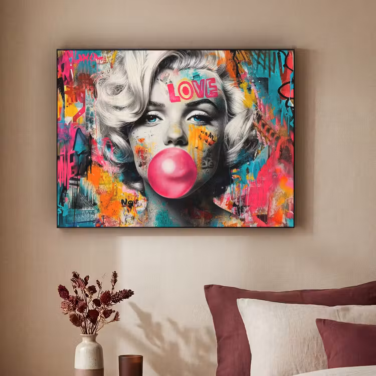 Art Frame - Vrouw - Kauwgom - Graffiti - Neonkleuren — 2