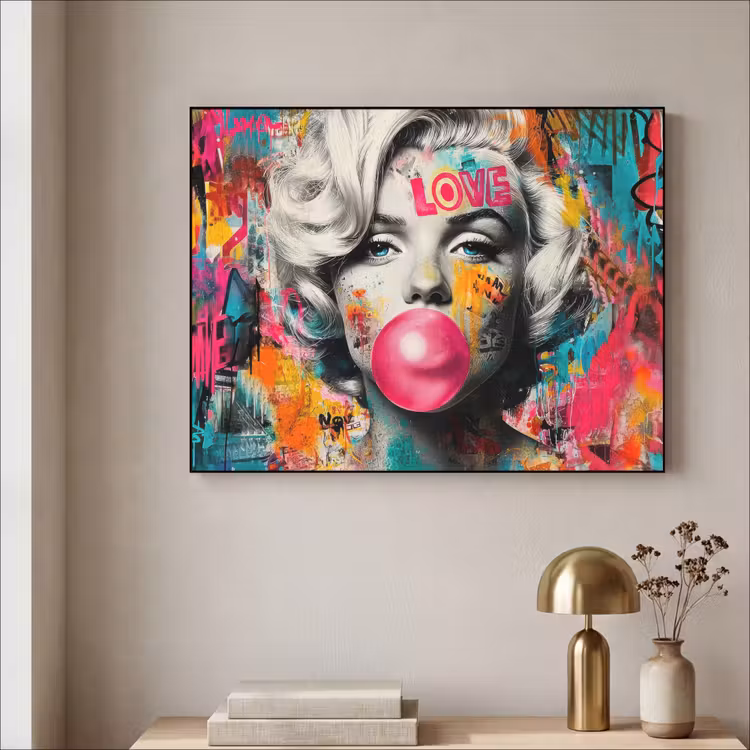 Art Frame - Vrouw - Kauwgom - Graffiti - Neonkleuren — 3