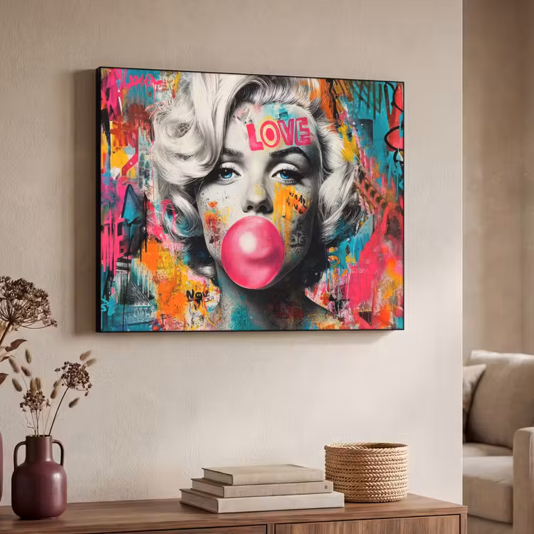 Art Frame - Vrouw - Kauwgom - Graffiti - Neonkleuren — 4