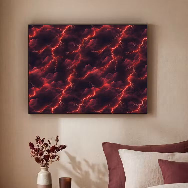 Art Frame - Rood - Onweer - Bliksem - Wolken — 2