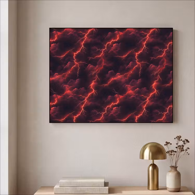 Art Frame - Rood - Onweer - Bliksem - Wolken — 3