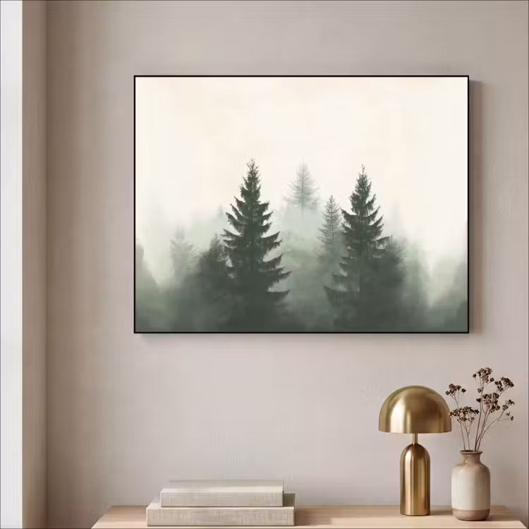 Art Frame - Sparren - Bomen - Groen - Beige — 3
