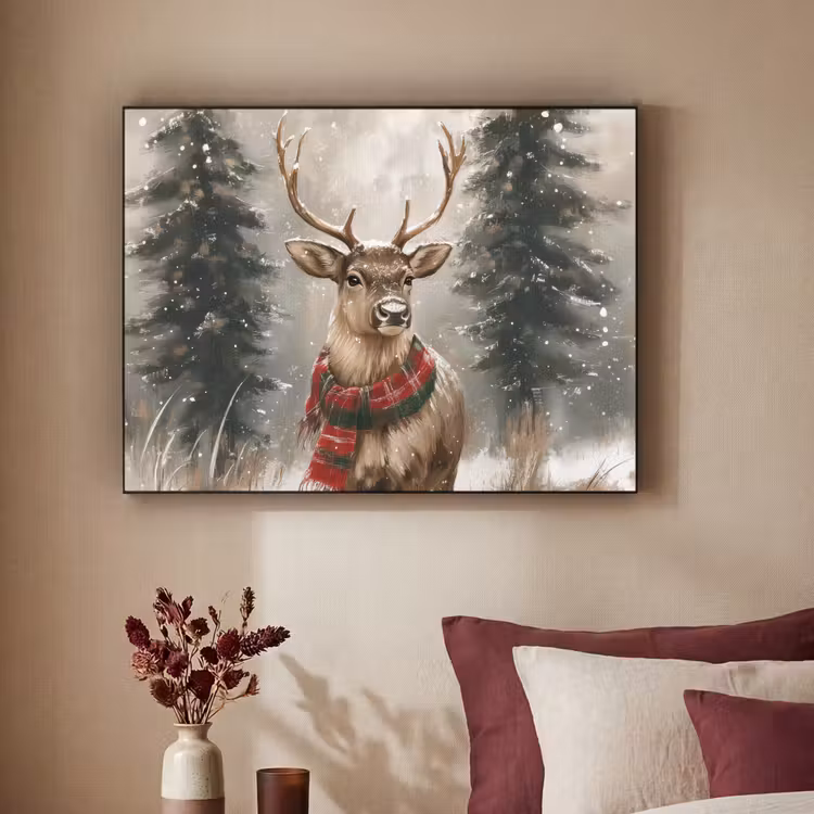 Art Frame - Winter - Bos - Rendier - Donker — 2