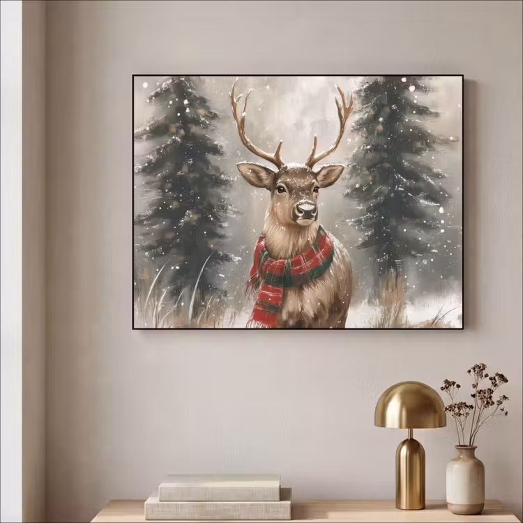 Art Frame - Winter - Bos - Rendier - Donker — 3