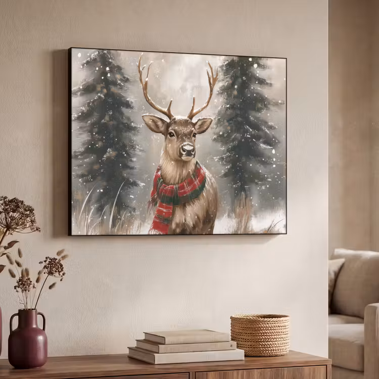 Art Frame - Winter - Bos - Rendier - Donker — 4