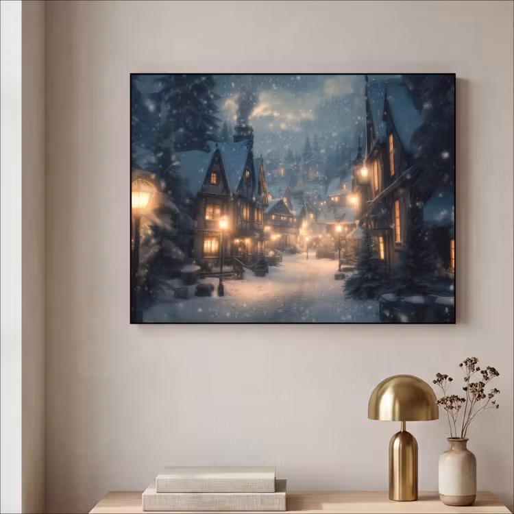 Art Frame - Winterdorp - Sneeuw - Donker — 3