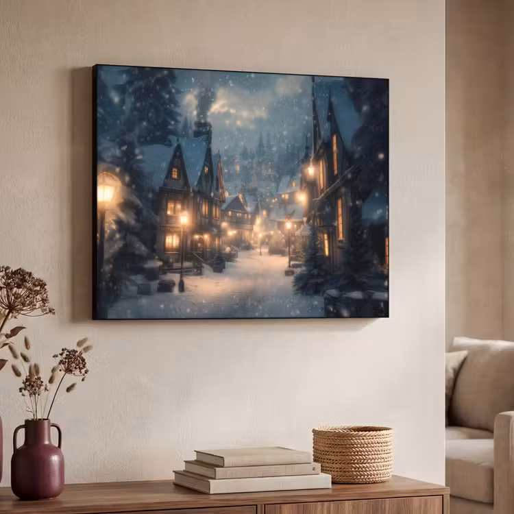 Art Frame - Winterdorp - Sneeuw - Donker — 4