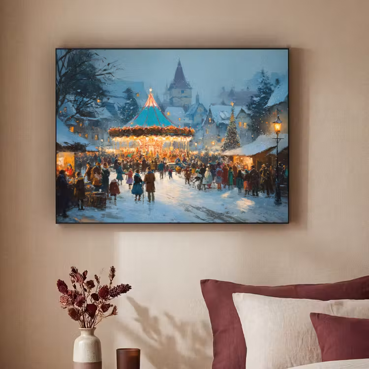 Art Frame - Winterkermis - Dorp - Kleurrijk — 2