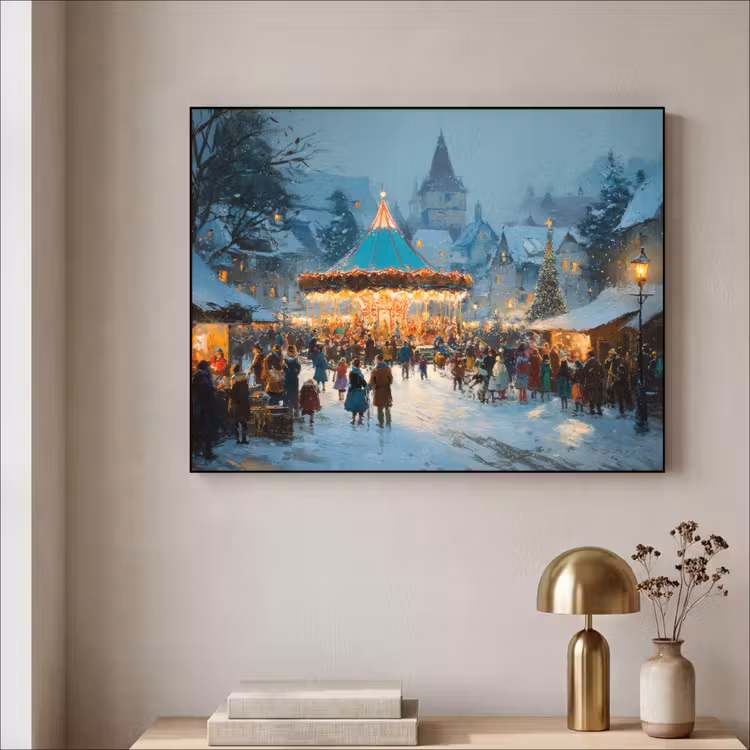 Art Frame - Winterkermis - Dorp - Kleurrijk — 3