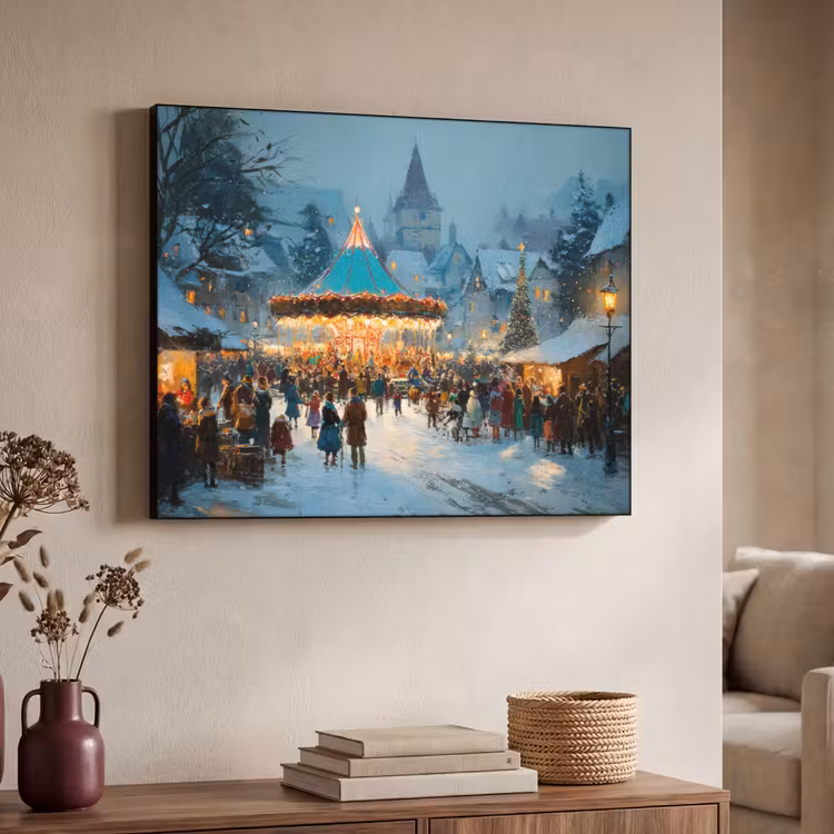 Art Frame - Winterkermis - Dorp - Kleurrijk — 4