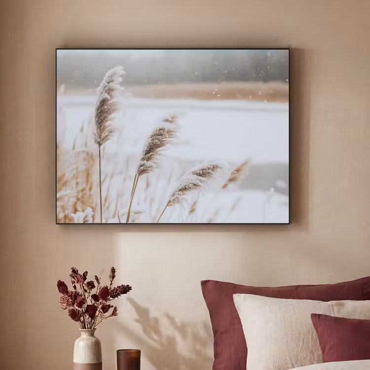 Art Frame - Riet - Meer - Winter - Natuur - Sneeuw - Beige — 2
