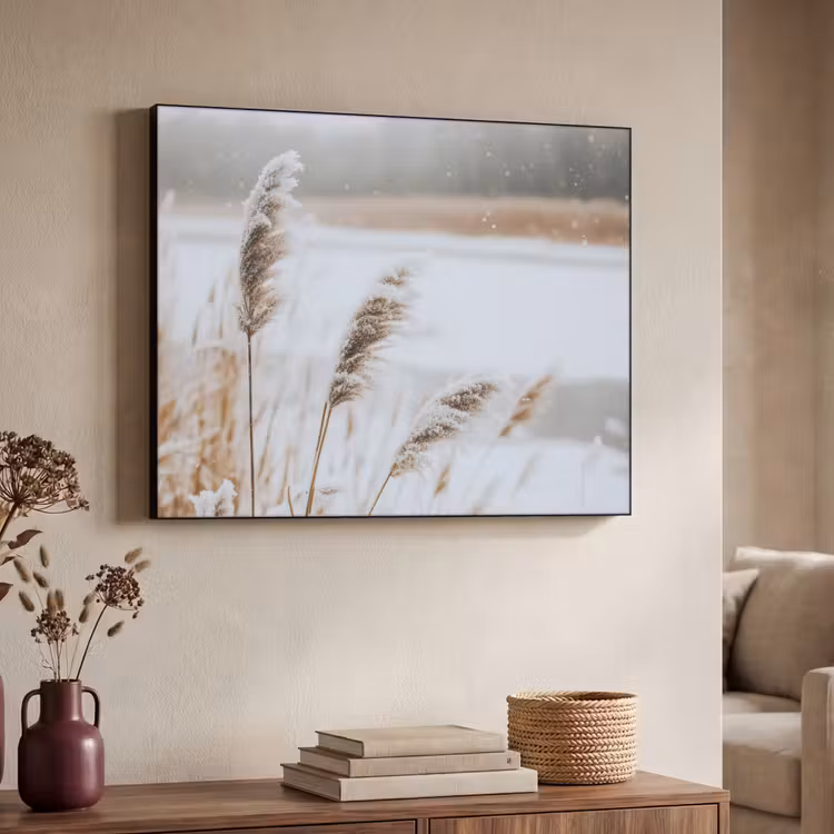 Art Frame - Riet - Meer - Winter - Natuur - Sneeuw - Beige — 4