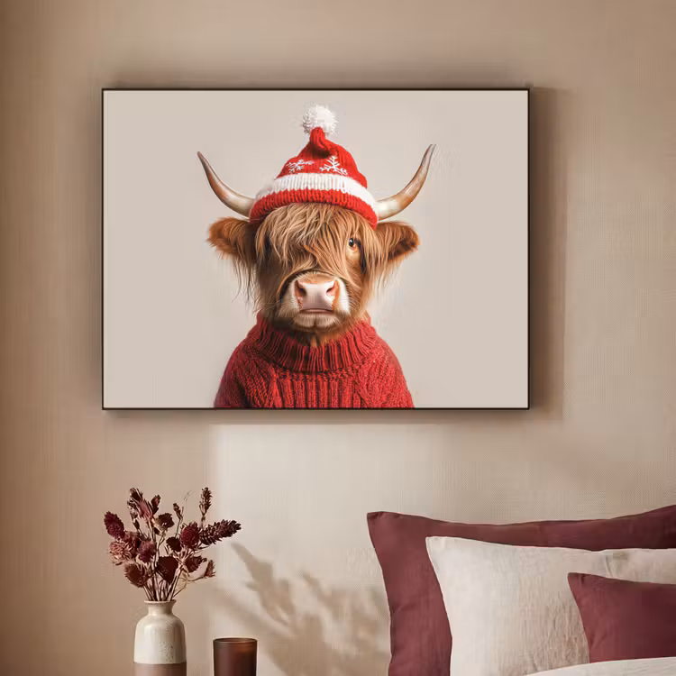 Art Frame - Schotse Hooglander - Kerst - Muts - Trui - Winter — 2