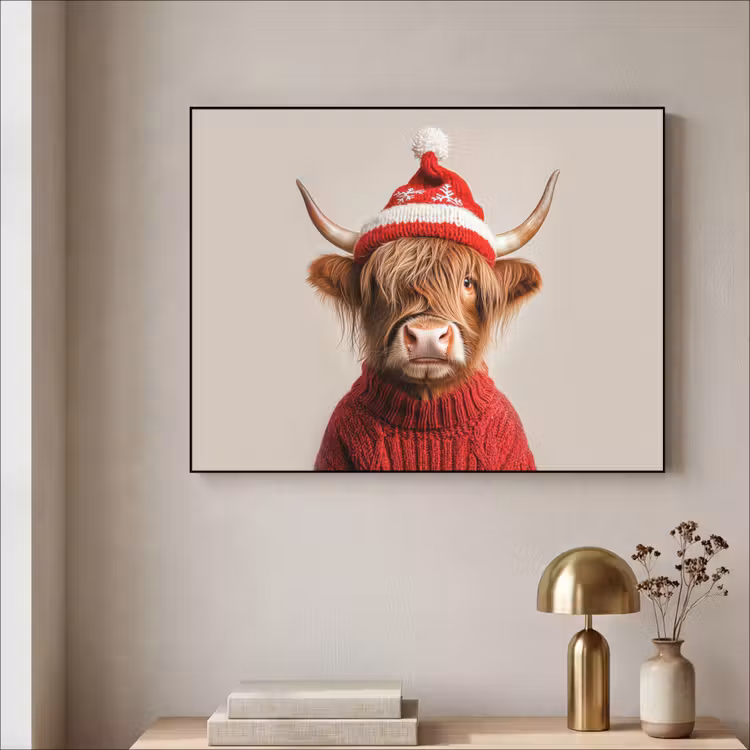 Art Frame - Schotse Hooglander - Kerst - Muts - Trui - Winter — 3
