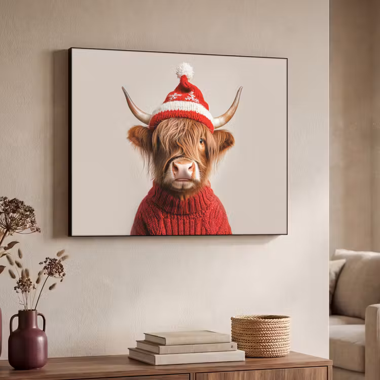Art Frame - Schotse Hooglander - Kerst - Muts - Trui - Winter — 4