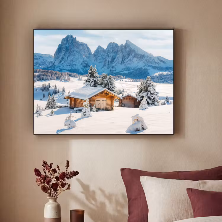 Art Frame - Winter - Huisje - Bergen - Uitzicht - Sneeuw — 2