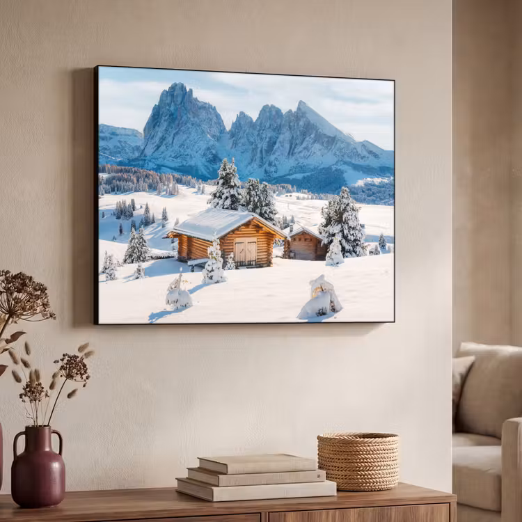 Art Frame - Winter - Huisje - Bergen - Uitzicht - Sneeuw — 4
