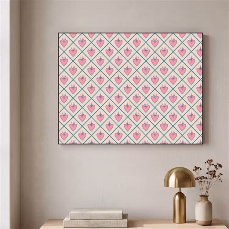 Art Frame - Retro - Ruit - Hartjes - Patroon — 3