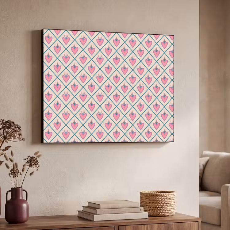 Art Frame - Retro - Ruit - Hartjes - Patroon — 4