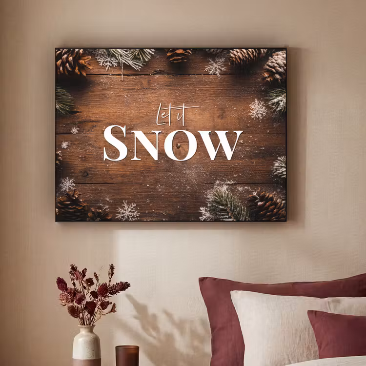 Art Frame - Sneeuw - Houtlook - Quote - Let it snow — 2