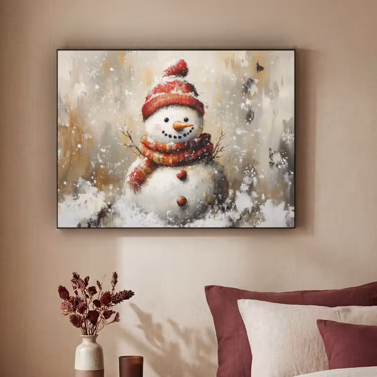 Art Frame - Sneeuwpop - Winter - Sneeuw - Beige — 2