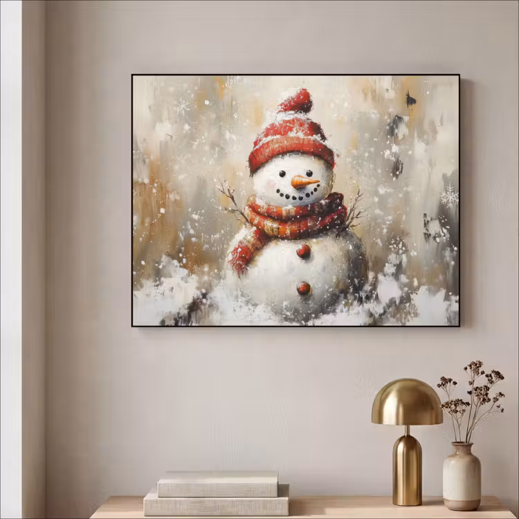 Art Frame - Sneeuwpop - Winter - Sneeuw - Beige — 3