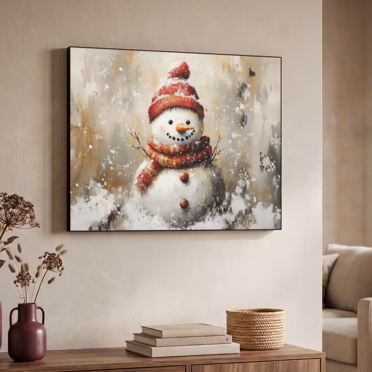 Art Frame - Sneeuwpop - Winter - Sneeuw - Beige — 4