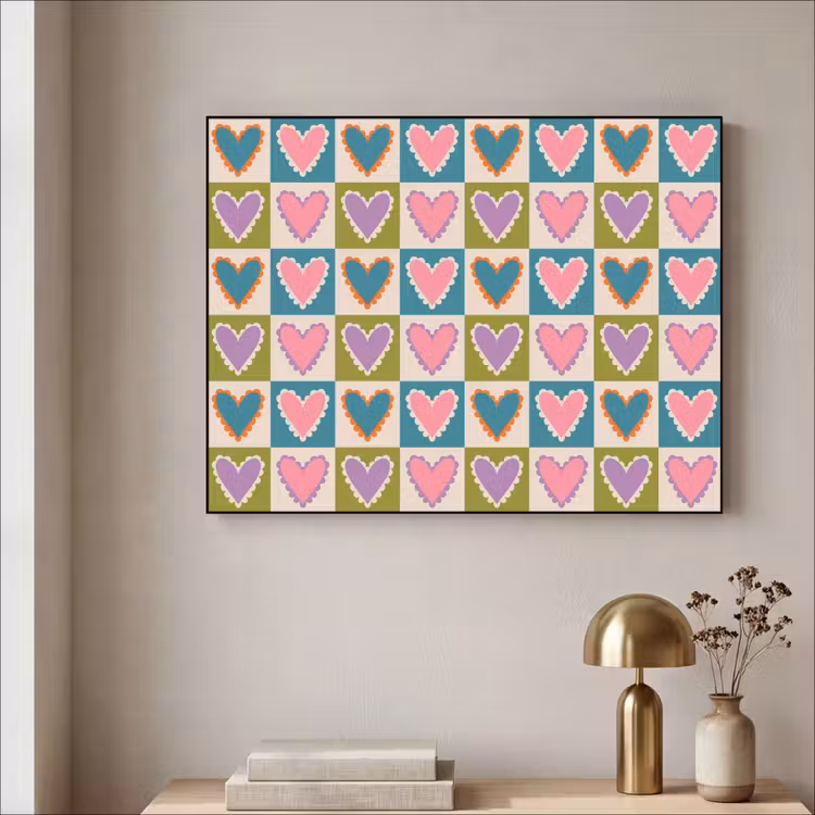 Art Frame - Retro - Kleuren - Patroon - Hartjes — 3