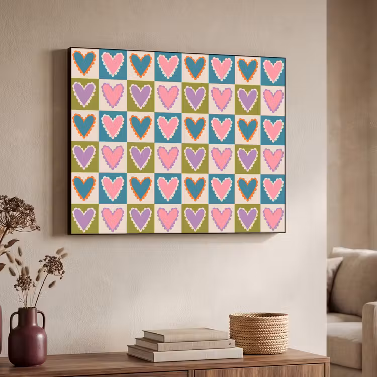 Art Frame - Retro - Kleuren - Patroon - Hartjes — 4