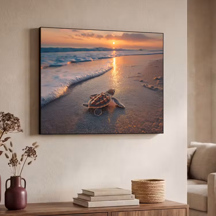 Art Frame - Schildpad - strand - Zonsondergang — 4