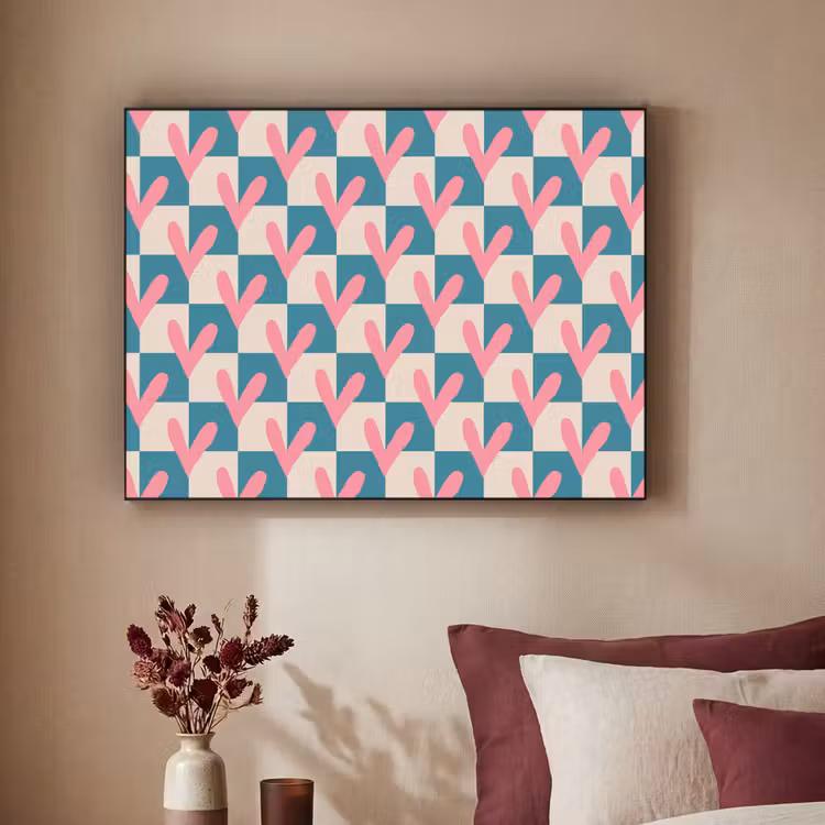 Art Frame - Vlakken - Hartjes - Patroon - Retro — 2