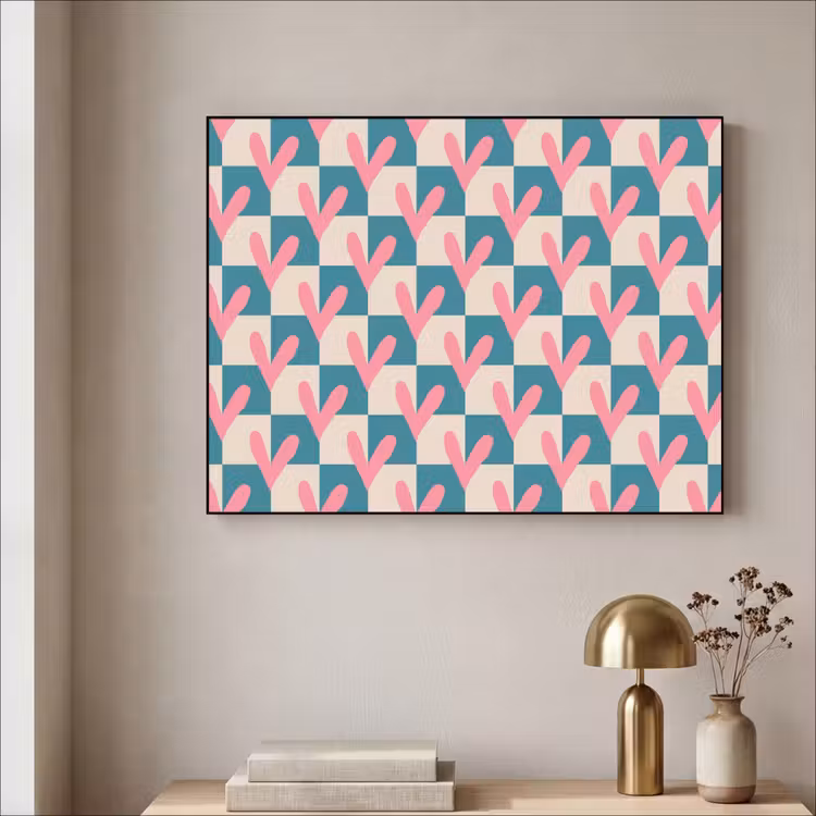 Art Frame - Vlakken - Hartjes - Patroon - Retro — 3