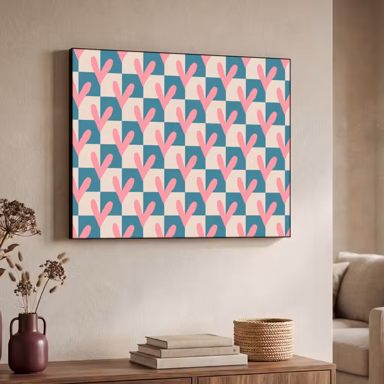 Art Frame - Vlakken - Hartjes - Patroon - Retro — 4
