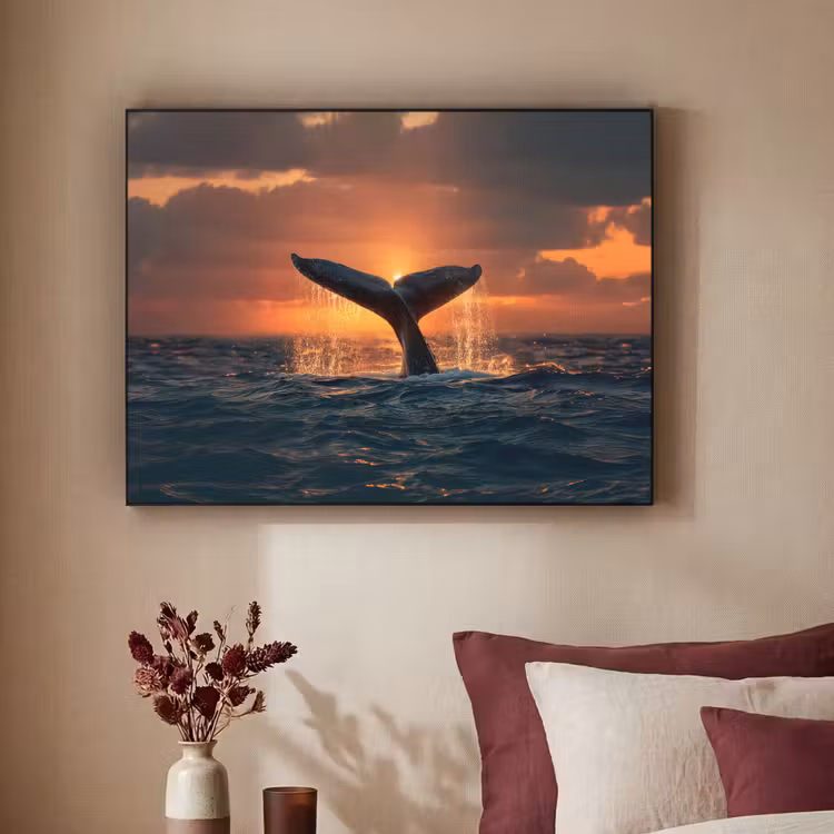 Art Frame - Walvis staart - Water - Zonsondergang — 2
