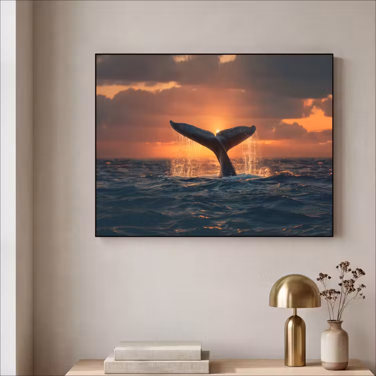 Art Frame - Walvis staart - Water - Zonsondergang — 3