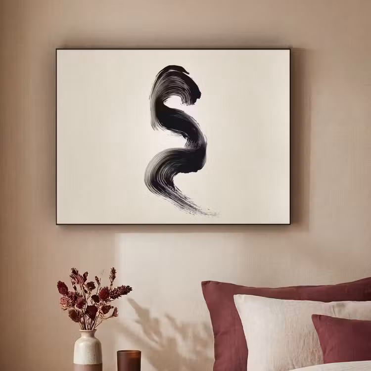 Art Frame - Penseelstreek - Zwart - Minimalistisch — 2